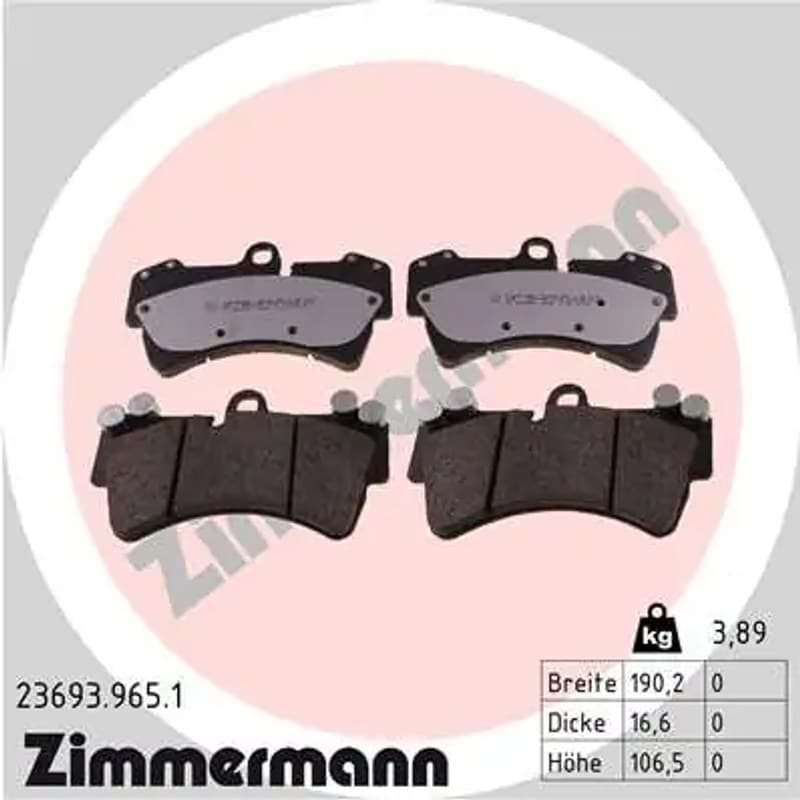 ZIMMERMANN 23693.965.1 stabdžių trinkelių rinkinys, diskinis stabdys