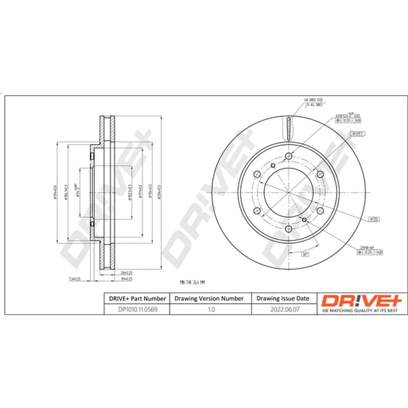 DRVE DP1010.11.0569 stabdžių diskas