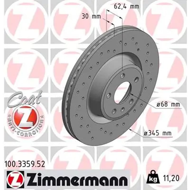 ZIMMERMANN stabdžių diskas 100.3359.52