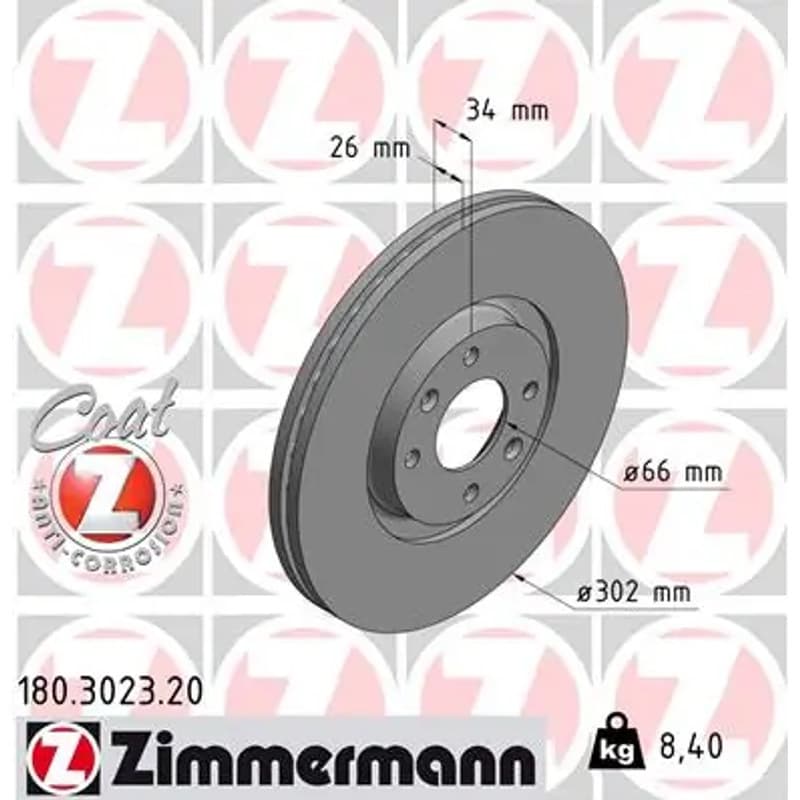 ZIMMERMANN stabdžių diskas 180.3023.20
