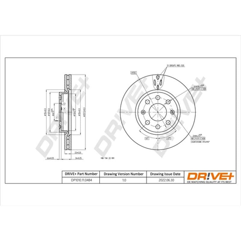 DRVE stabdžių diskas DP1010.11.0484