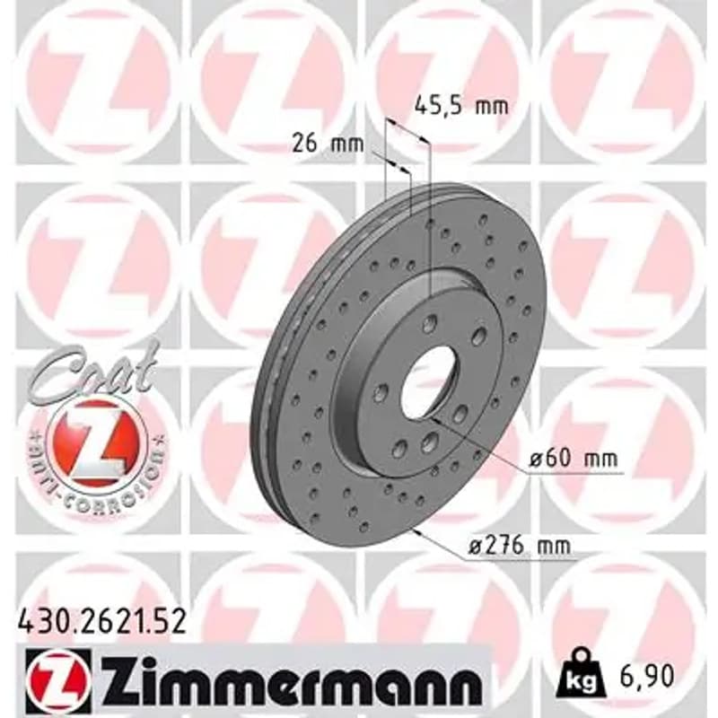 ZIMMERMANN stabdžių diskas 430.2621.52