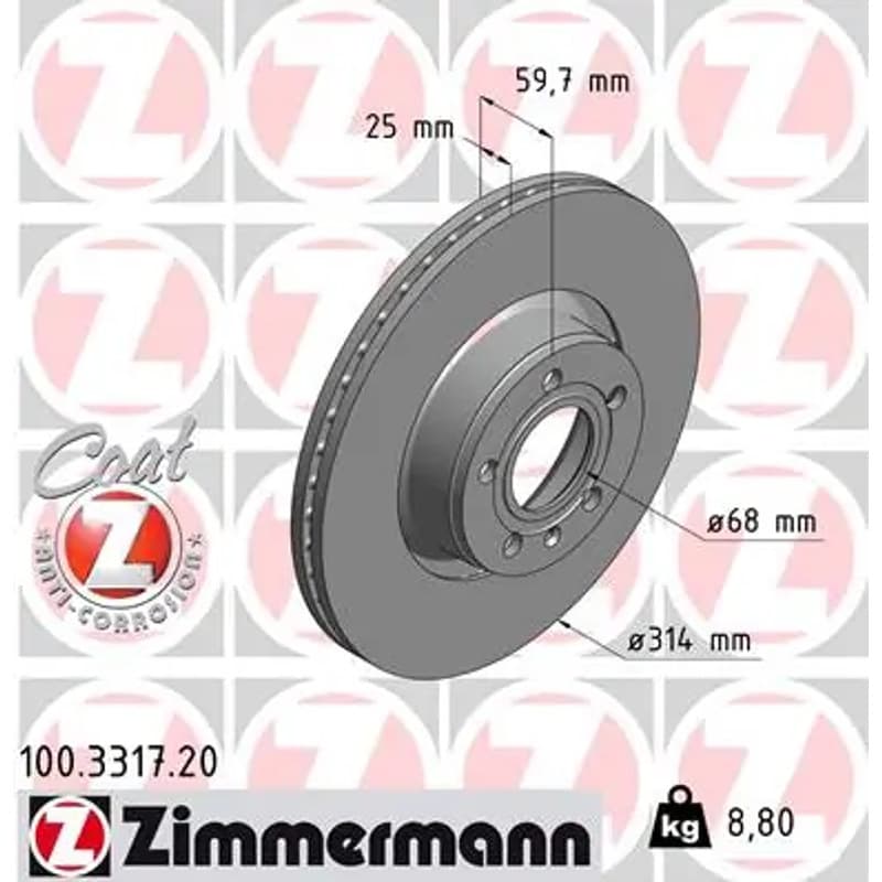 ZIMMERMANN stabdžių diskas 100.3317.20