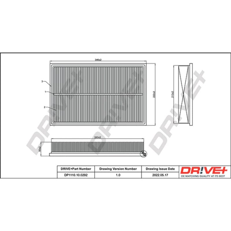 DRVE DP1110.10.0302 oro filtras