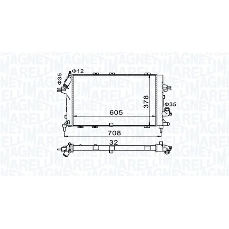 MAGNETIMARELLI radiatorius, variklio aušinimas 350213153400