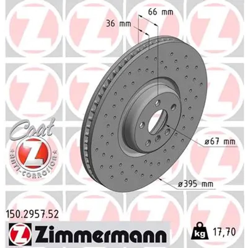 ZIMMERMANN stabdžių diskas 150.2957.52