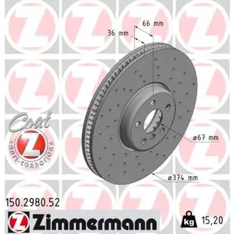 ZIMMERMANN stabdžių diskas 150.2980.52