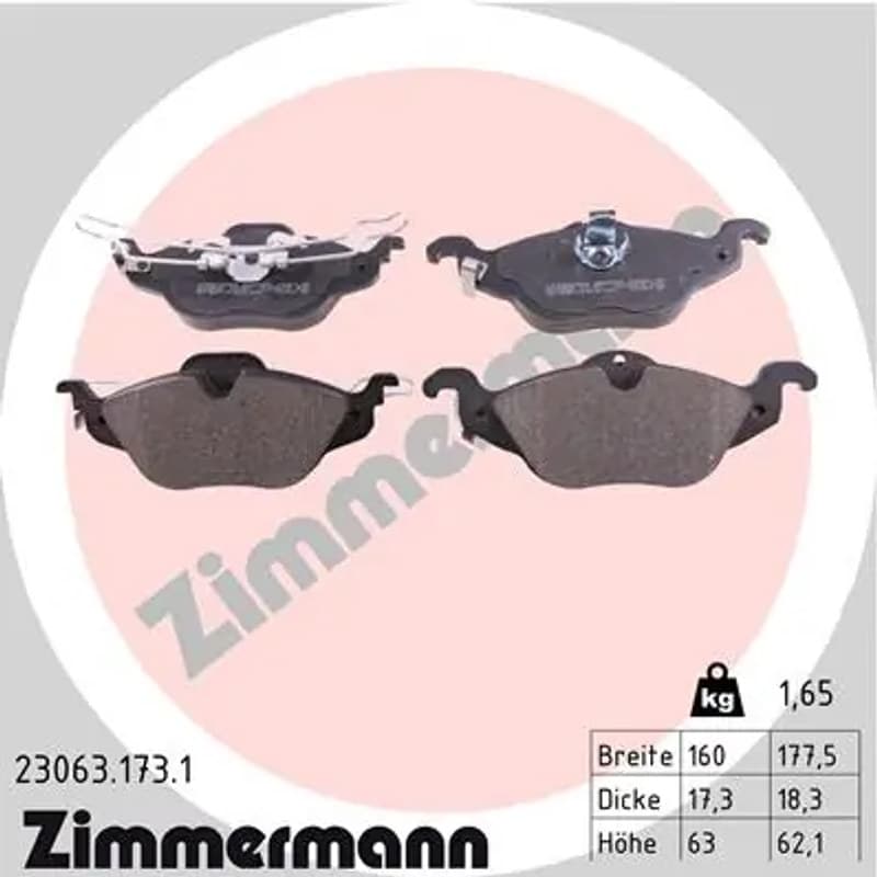 ZIMMERMANN stabdžių trinkelių rinkinys, diskinis stabdys 23063.173.1