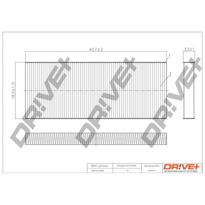 DRVE filtras, salono oras DP1110.12.0029