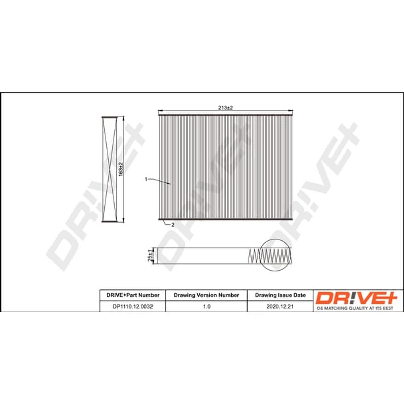 DRVE filtras, salono oras DP1110.12.0032