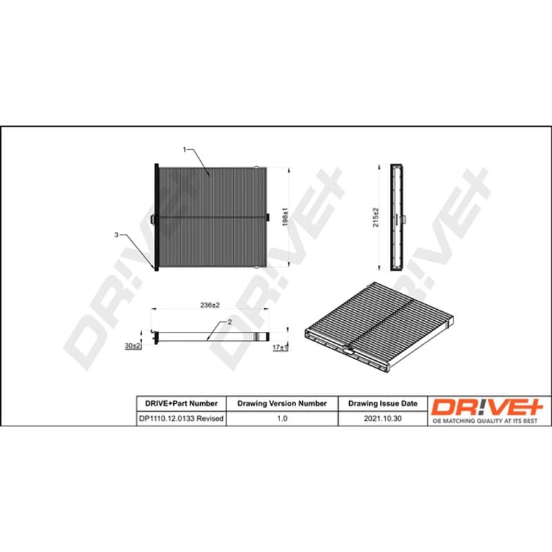 DRVE filtras, salono oras DP1110.12.0133
