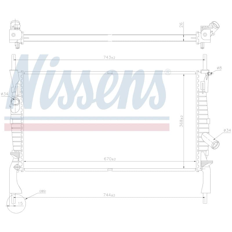 NISSENS radiatorius, variklio aušinimas 69225