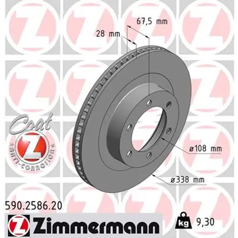ZIMMERMANN stabdžių diskas 590.2586.20