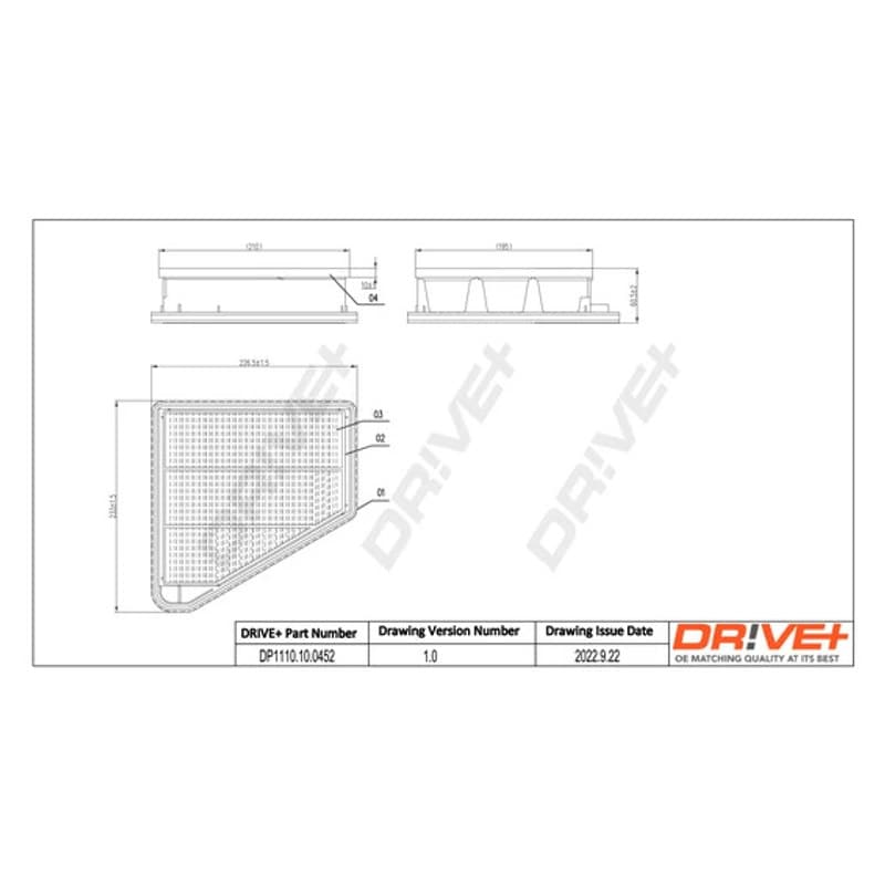 DRVE DP1110.10.0452 oro filtras