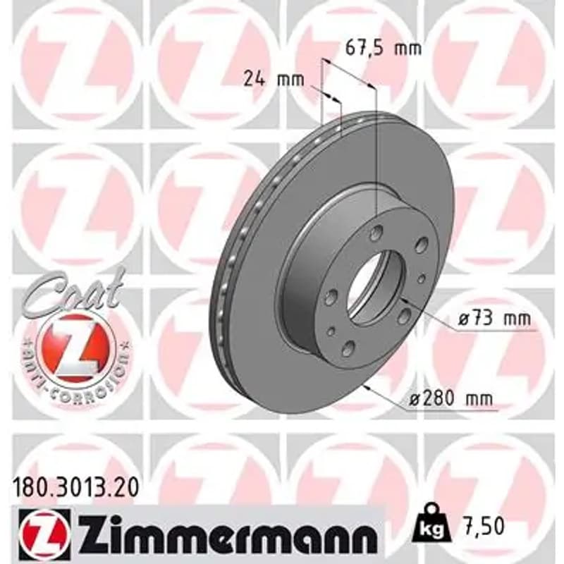 ZIMMERMANN stabdžių diskas 180.3013.20