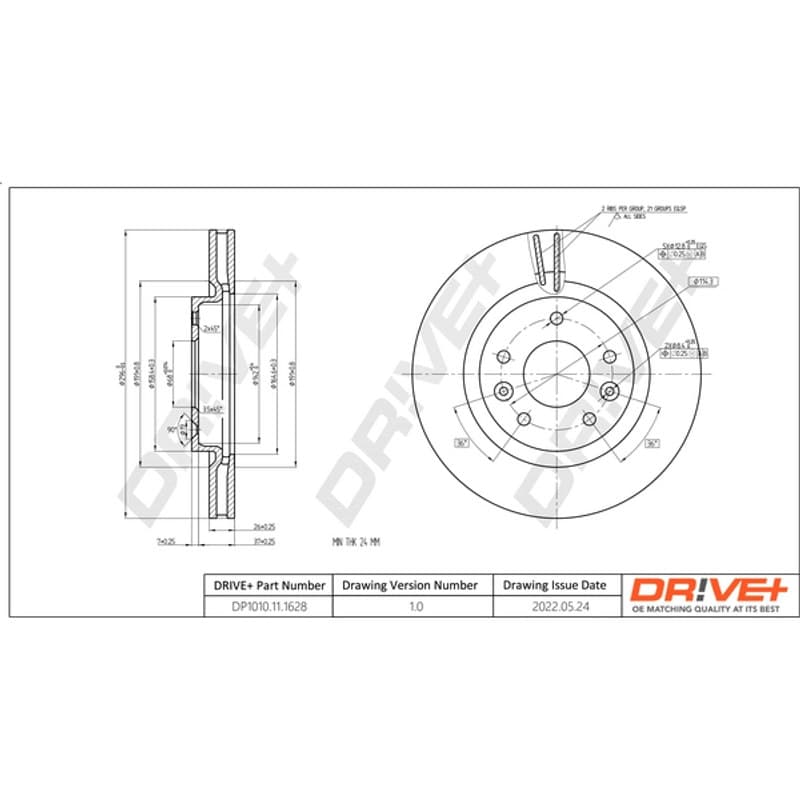DRVE stabdžių diskas DP1010.11.1628