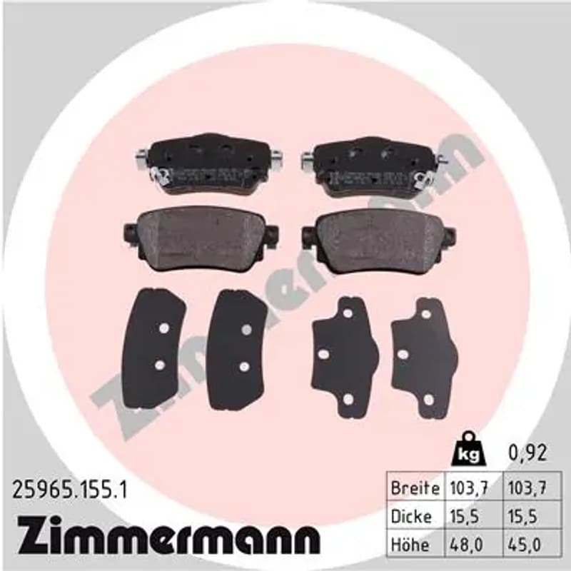 ZIMMERMANN Būgnai ir trinkelės 25965.155.1