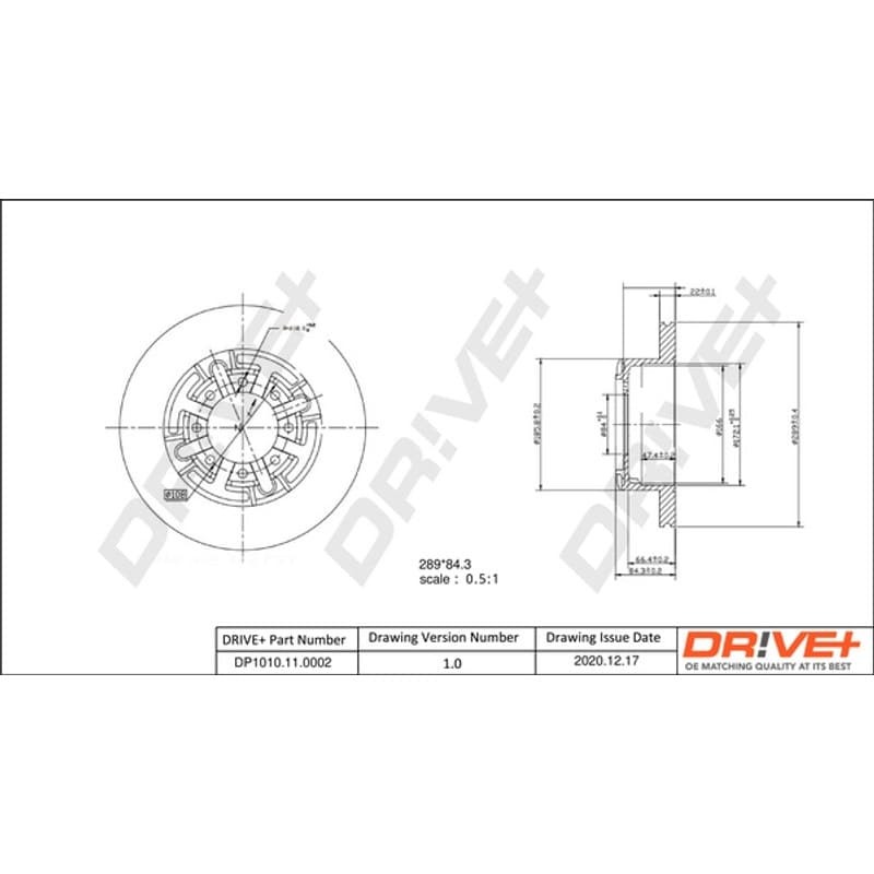 DRVE stabdžių diskas DP1010.11.0002