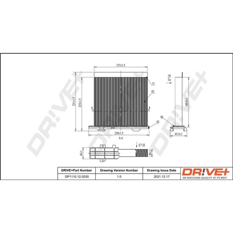 DRVE filtras, salono oras DP1110.12.0255