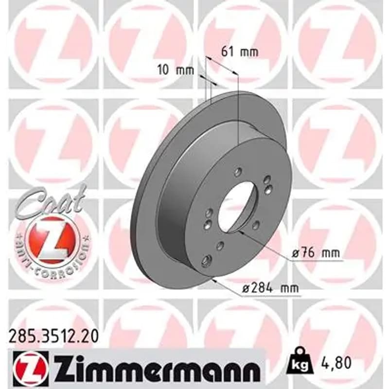 ZIMMERMANN stabdžių diskas 285.3512.20