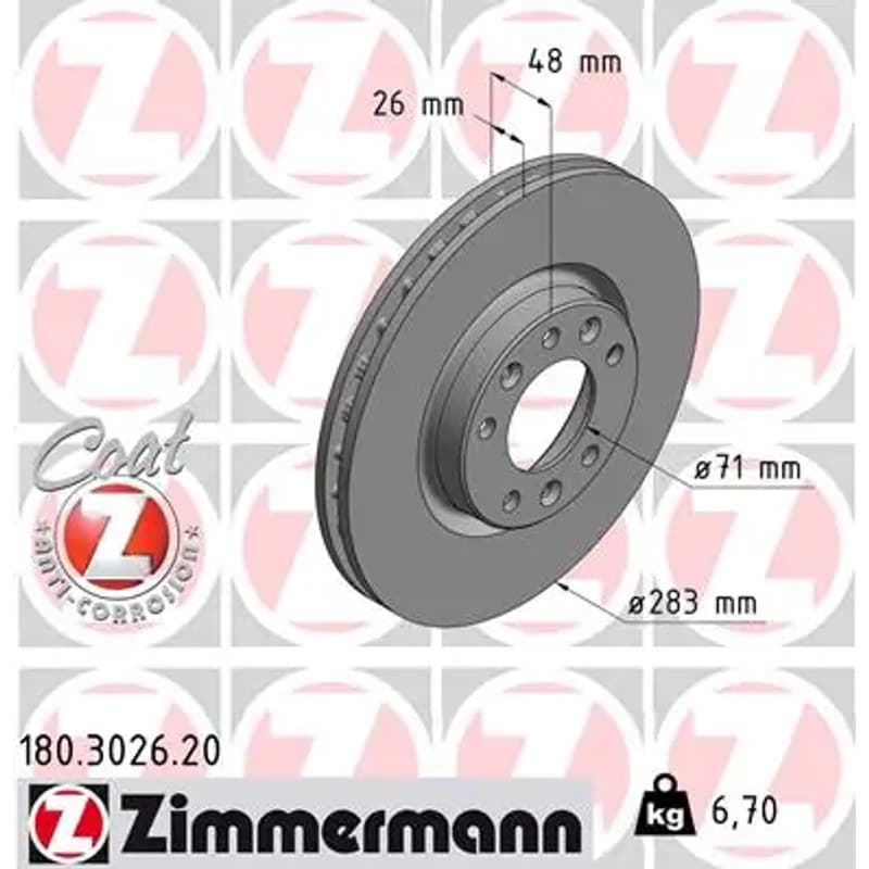 ZIMMERMANN stabdžių diskas 180.3026.20
