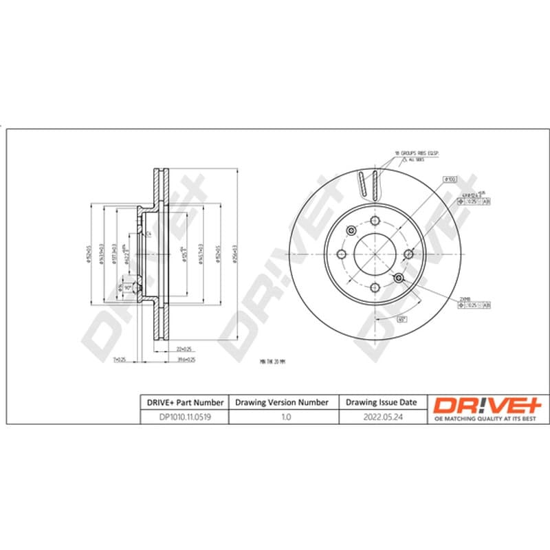 DRVE stabdžių diskas DP1010.11.0519