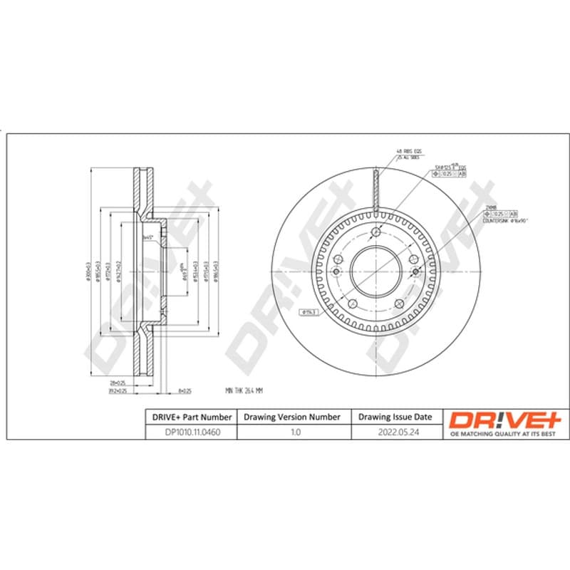 DRVE stabdžių diskas DP1010.11.0460