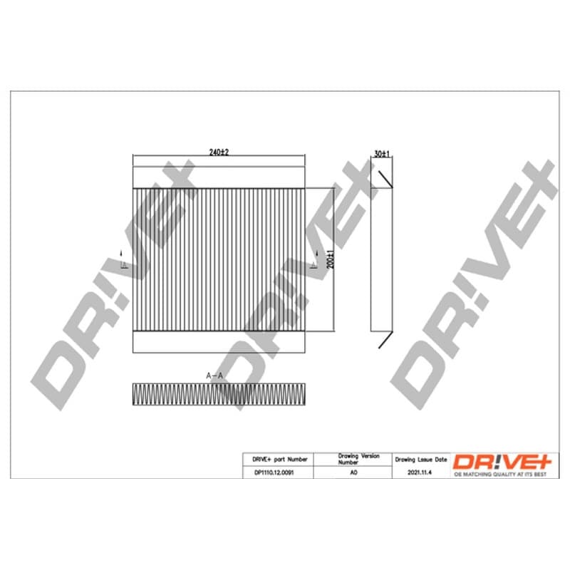 DRVE filtras, salono oras DP1110.12.0091