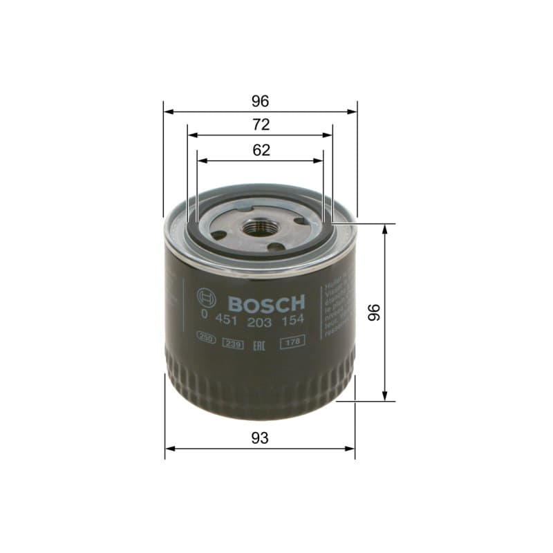 BOSCH 0 451 203 154 alyvos filtras