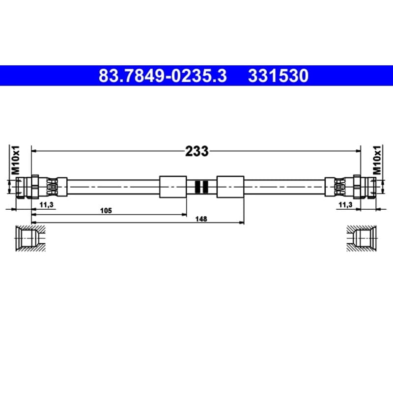 ATE stabdžių žarnelė 83.7849-0235.3