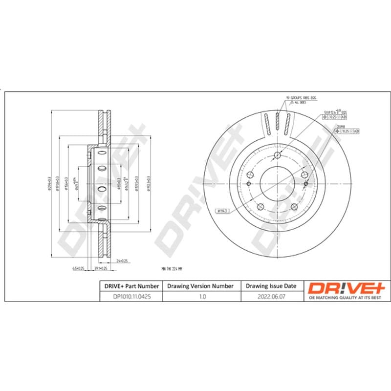 DRVE stabdžių diskas DP1010.11.0425