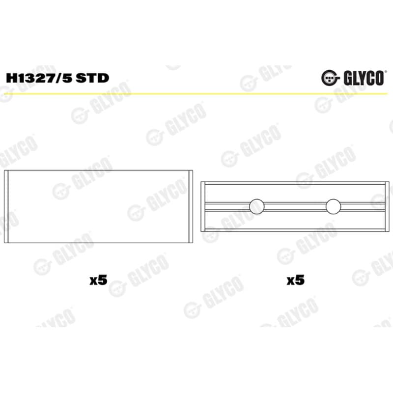 GLYCO pagrindiniai guoliai, alkūninis velenas H1327/5 STD