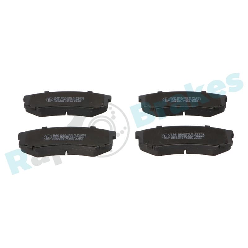 RAPBRAKES stabdžių trinkelių rinkinys, diskinis stabdys R-P1251