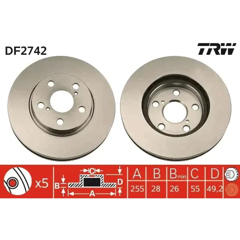 TRW stabdžių diskas DF2742