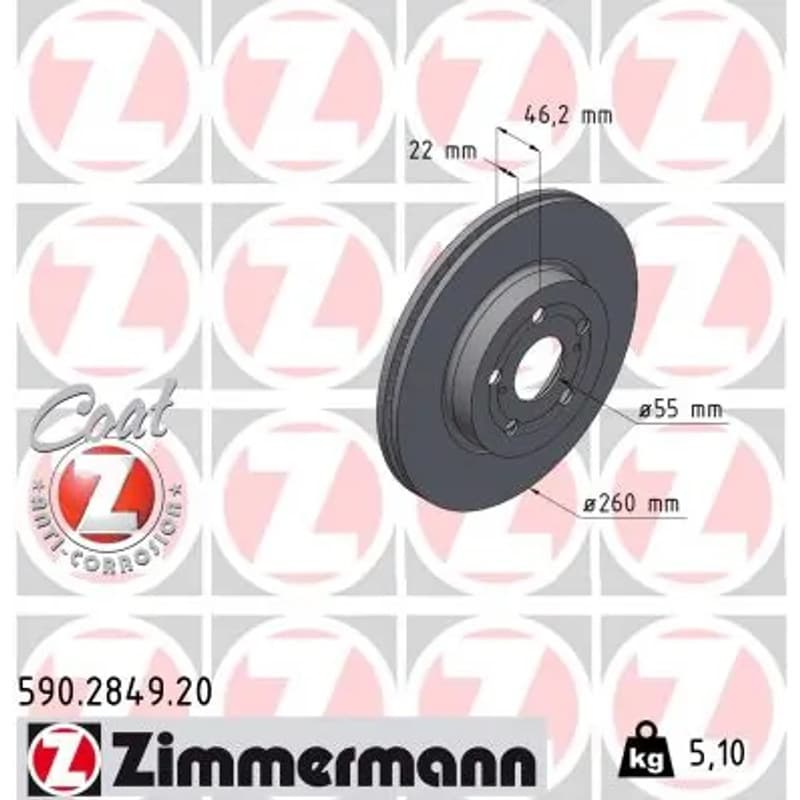 ZIMMERMANN stabdžių diskas 590.2849.20