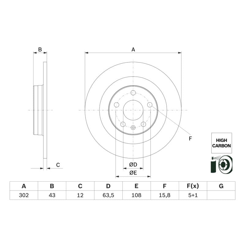 BOSCH 0 986 479 F31 stabdžių diskas
