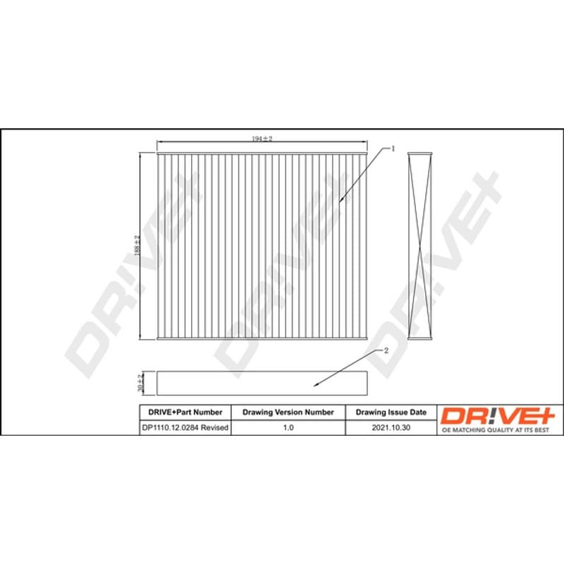 DRVE filtras, salono oras DP1110.12.0284