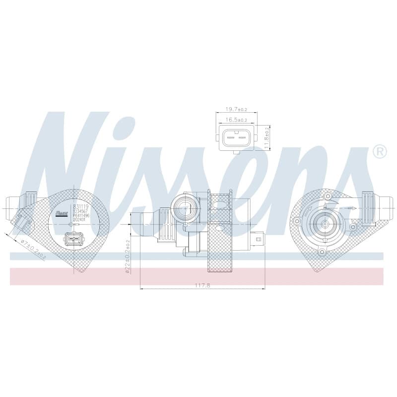NISSENS Vandens siurblys, variklio aušinimas 831059