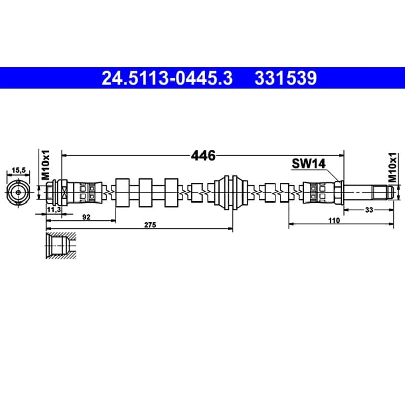 ATE stabdžių žarnelė 24.5113-0445.3