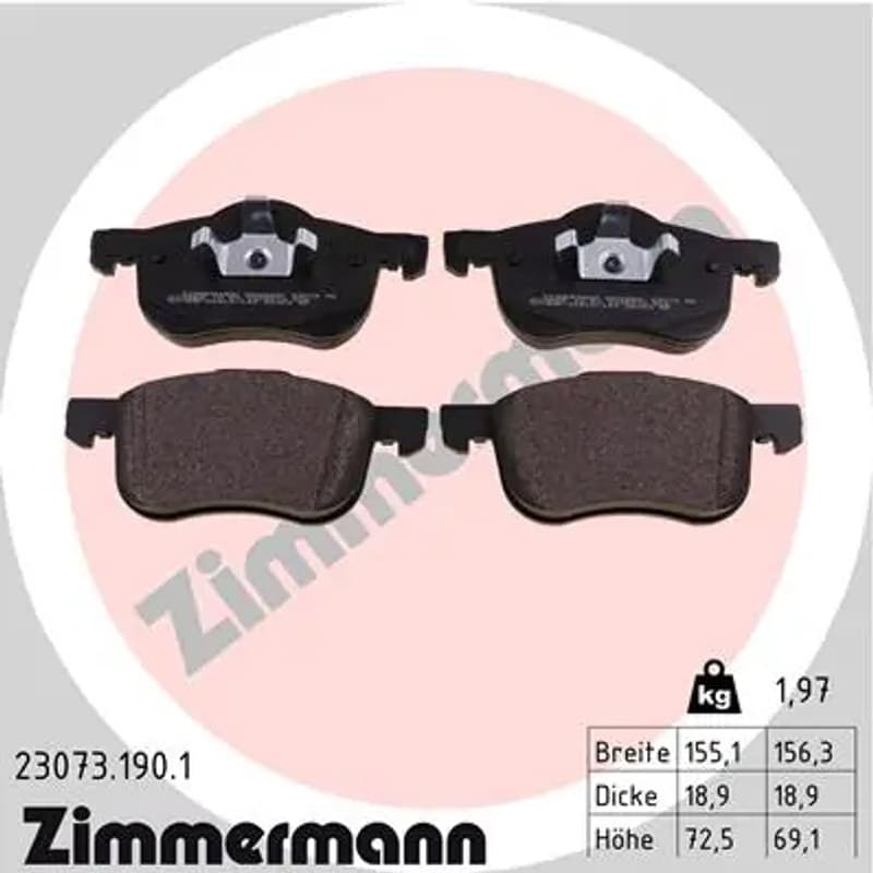 ZIMMERMANN stabdžių trinkelių rinkinys, diskinis stabdys 23073.190.1