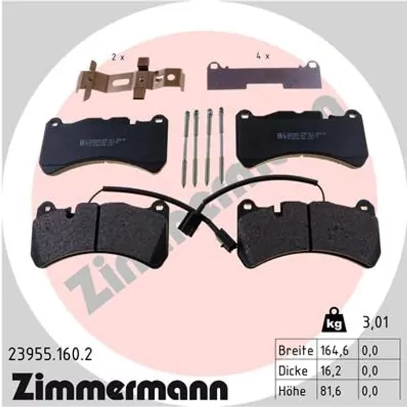 ZIMMERMANN stabdžių trinkelių rinkinys, diskinis stabdys 23955.160.2