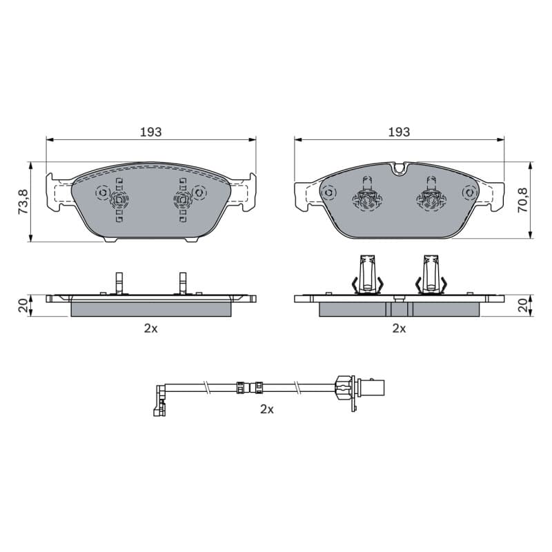 BOSCH 0 986 494 987 stabdžių trinkelių rinkinys, diskinis stabdys