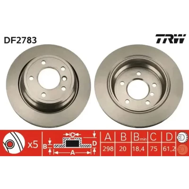 TRW Stabdžių diskas DF2783