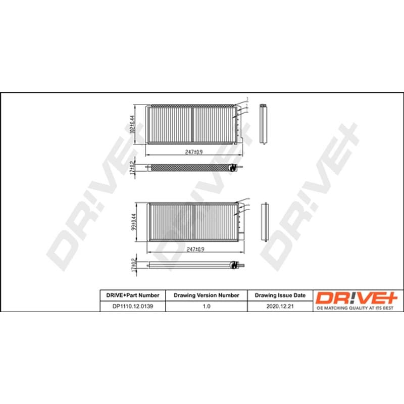 DRVE filtras, salono oras DP1110.12.0139