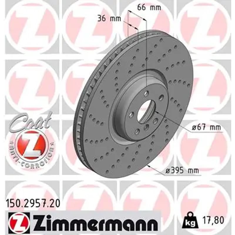 ZIMMERMANN stabdžių diskas 150.2957.20