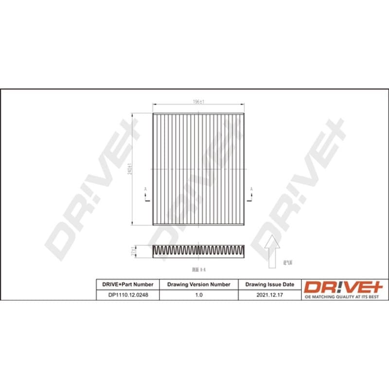 DRVE filtras, salono oras DP1110.12.0248