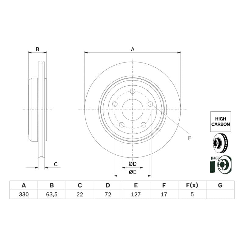 BOSCH 0 986 479 G84 stabdžių diskas