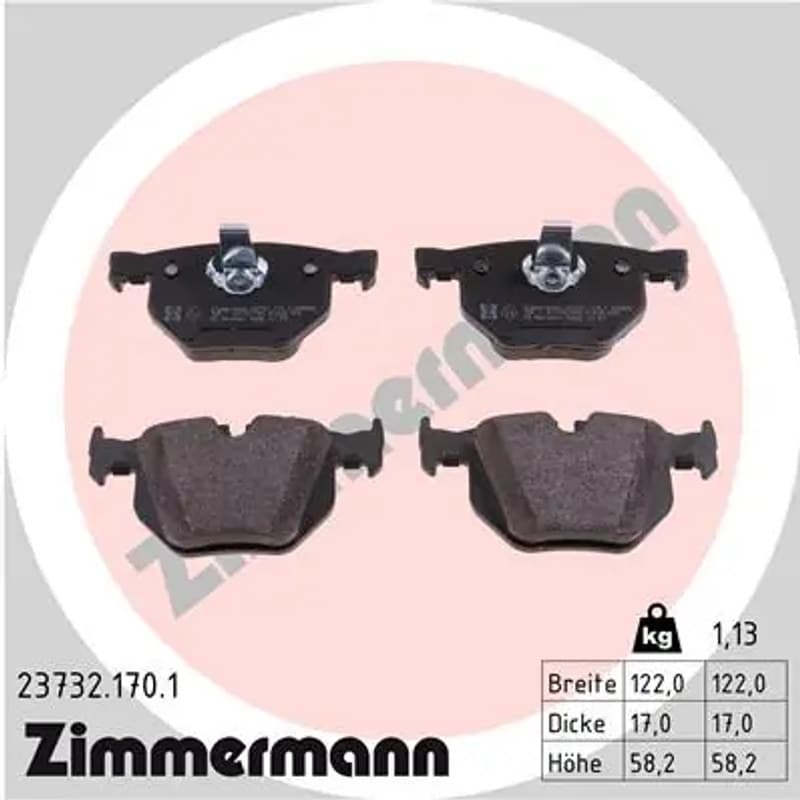 ZIMMERMANN stabdžių trinkelių rinkinys, diskinis stabdys 23732.170.1