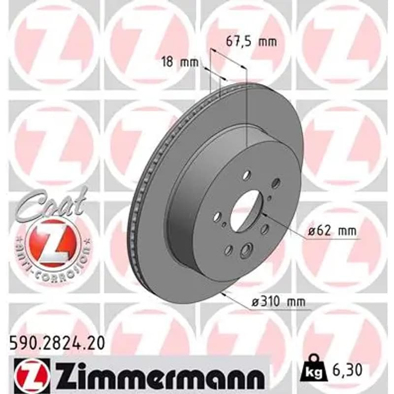 ZIMMERMANN stabdžių diskas 590.2824.20