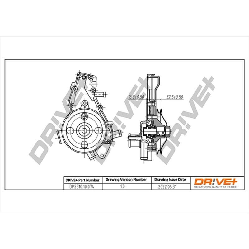 DRVE DP2310.10.074 Vandens siurblys, variklio aušinimas